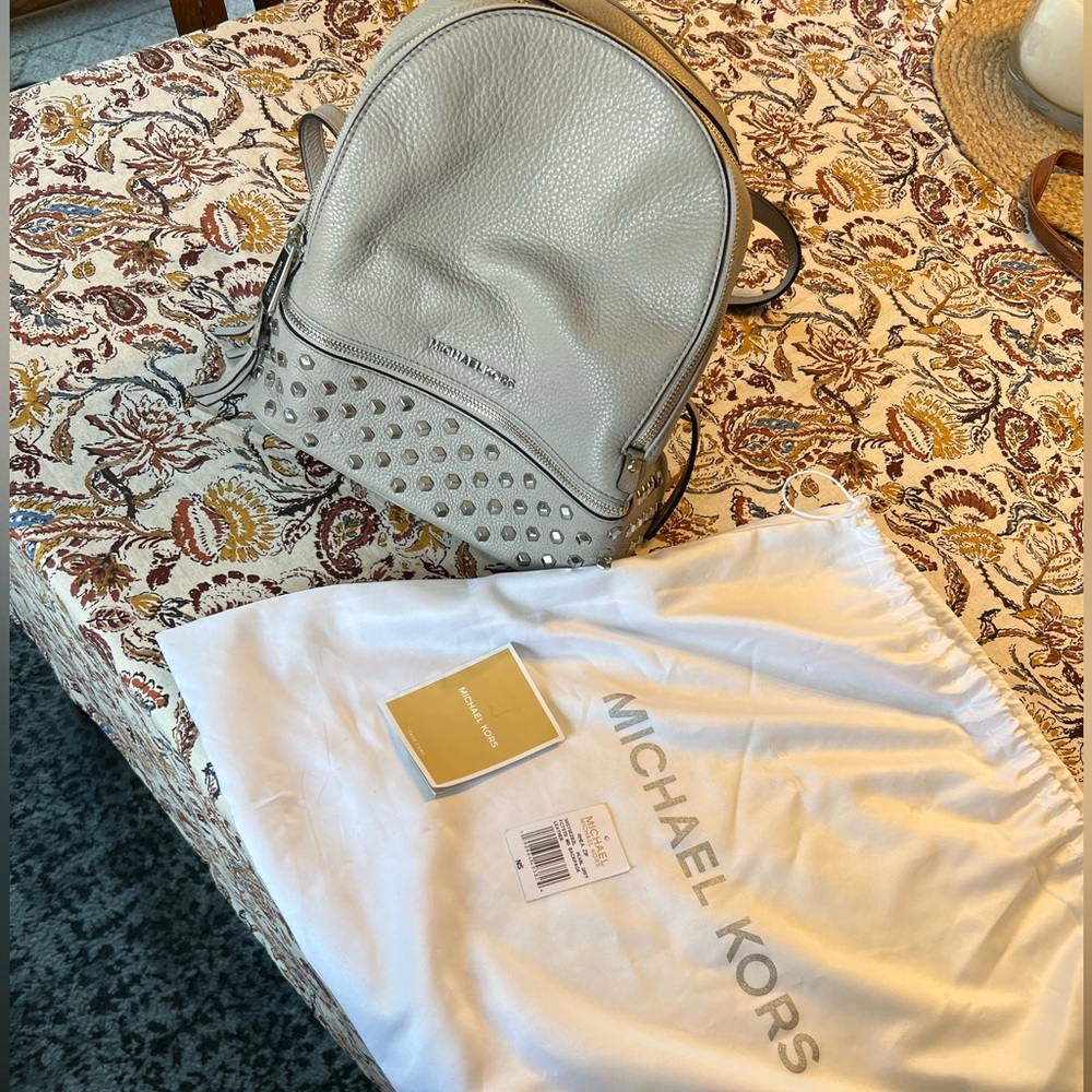 Michael Kors Grey Backpack